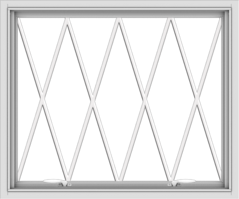 WDMA 36x30 (35.5 x 29.5 inch) White uPVC Vinyl Push out Awning Window without Grids with Diamond Grills