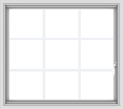 WDMA 36x32 (35.5 x 31.5 inch) White uPVC Vinyl Push out Casement Window without Grids