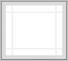 WDMA 36x32 (35.5 x 31.5 inch) White uPVC Vinyl Push out Casement Window with Prairie Grilles