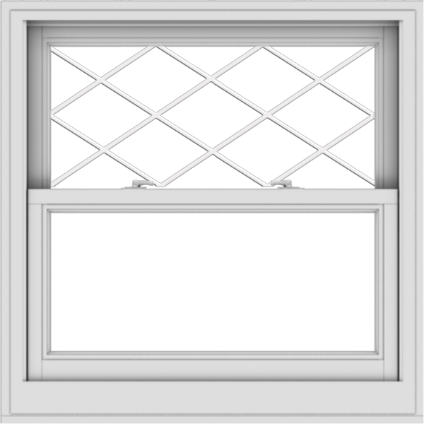 WDMA 34x34 (33.5 x 33.5 inch)  Aluminum Single Double Hung Window with Diamond Grids