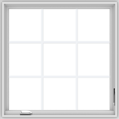 WDMA 34x34 (33.5 x 33.5 inch) White Vinyl UPVC Crank out Casement Window without Grids