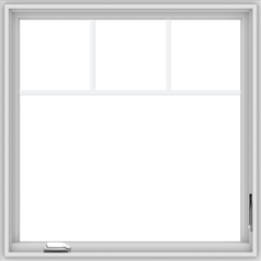 WDMA 36x36 (35.5 x 35.5 inch) White Vinyl UPVC Crank out Casement Window with Fractional Grilles