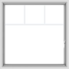 WDMA 36x36 (35.5 x 35.5 inch) White uPVC Vinyl Push out Casement Window with Fractional Grilles