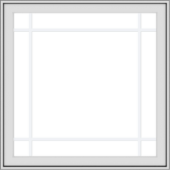 WDMA 36x36 (35.5 x 35.5 inch) White uPVC Vinyl Push out Casement Window with Prairie Grilles