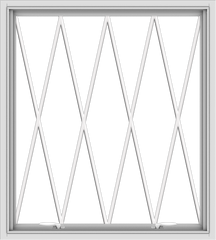 WDMA 36x40 (35.5 x 39.5 inch) White uPVC Vinyl Push out Awning Window without Grids with Diamond Grills