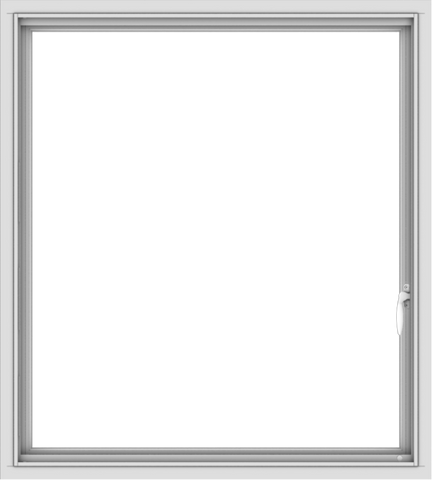 WDMA 36x40 (35.5 x 39.5 inch) White uPVC Vinyl Push out Casement Window with Colonial Grids Interior