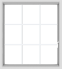 WDMA 36x40 (35.5 x 39.5 inch) White uPVC Vinyl Push out Casement Window without Grids