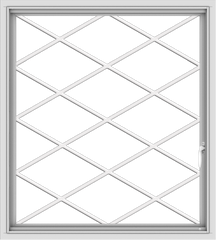 WDMA 36x40 (35.5 x 39.5 inch) White uPVC Vinyl Push out Casement Window without Grids with Diamond Grills