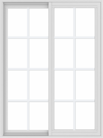 WDMA 36x48 (35.5 x 47.5 inch) Vinyl uPVC White Slide Window with Colonial Grids Exterior