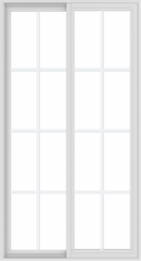 WDMA 36x66 (35.5 x 65.5 inch) Vinyl uPVC White Slide Window with Colonial Grids Exterior