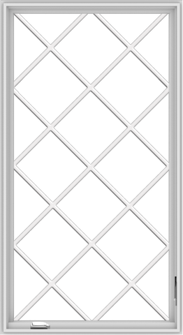 WDMA 36x66 (35.5 x 65.5 inch) White Vinyl UPVC Crank out Casement Window without Grids with Diamond Grills