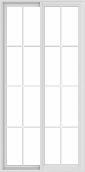 WDMA 36x72 (35.5 x 71.5 inch) Vinyl uPVC White Slide Window with Colonial Grids Exterior