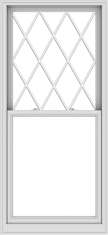 WDMA 36x78 (35.5 x 77.5 inch)  Aluminum Single Double Hung Window with Diamond Grids