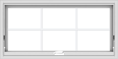WDMA 40x20 (39.5 x 19.5 inch) White Vinyl uPVC Crank out Awning Window with Colonial Grids Interior
