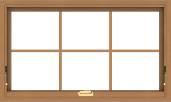 WDMA 40x24 (39.5 x 23.5 inch) Oak Wood Dark Brown Bronze Aluminum Crank out Awning Window with Colonial Grids Interior