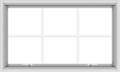 WDMA 40x24 (39.5 x 23.5 inch) White uPVC Vinyl Push out Awning Window with Colonial Grids Interior