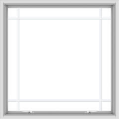 WDMA 40x40 (39.5 x 39.5 inch) White uPVC Vinyl Push out Awning Window with Prairie Grilles