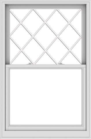 WDMA 40x61 (39.5 x 60.5 inch)  Aluminum Single Double Hung Window with Diamond Grids