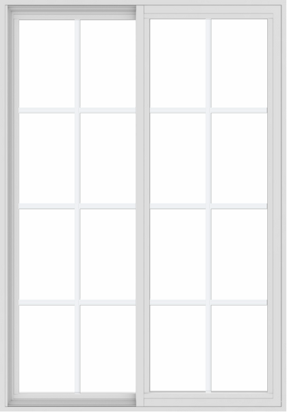 WDMA 42x60 (41.5 x 59.5 inch) Vinyl uPVC White Slide Window with Colonial Grids Exterior