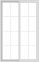 WDMA 42x66 (41.5 x 65.5 inch) Vinyl uPVC White Slide Window with Colonial Grids Exterior
