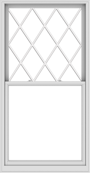 WDMA 44x84 (43.5 x 83.5 inch)  Aluminum Single Double Hung Window with Diamond Grids