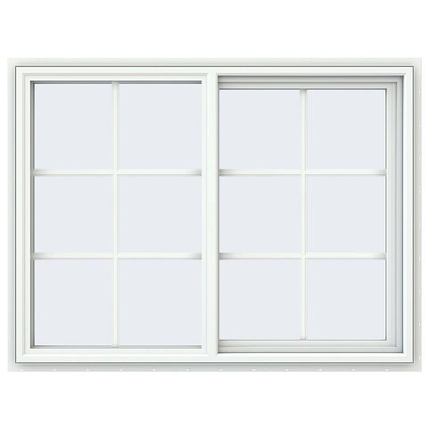 48x48 47.5x47.5 White Vinyl Sliding Window With Colonial Grids Grilles