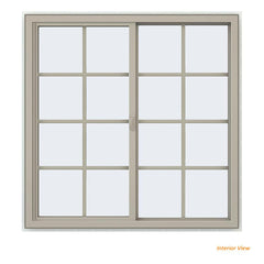 48x48 47.5x47.5 Vinyl PVC Sliding Window With Colonial Grids Grilles