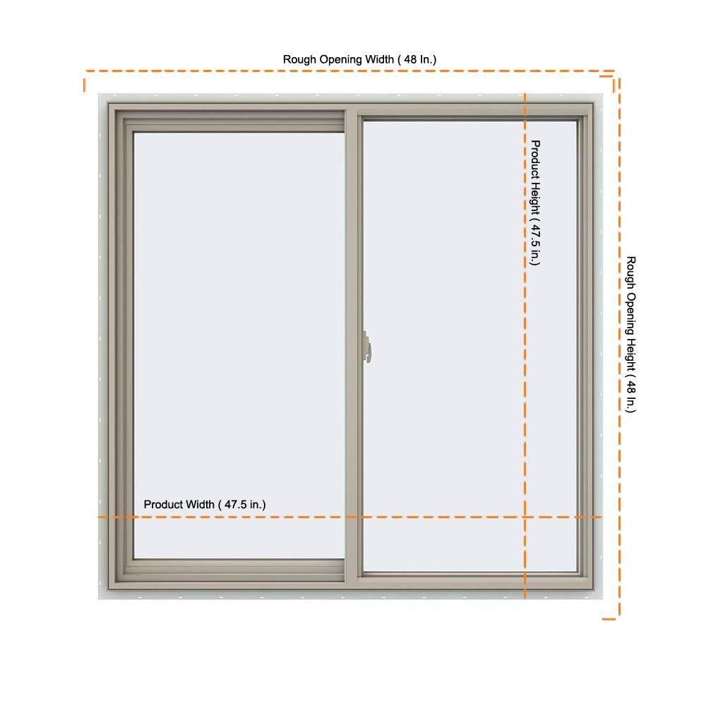 46x46 45x45 Window Vinyl Aluminum Sliding With Fiberglass Mesh Screen ...