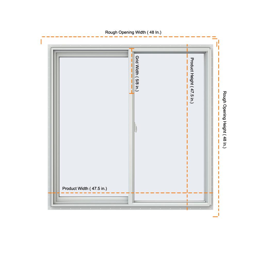 45 Inch Window 46x46 45x45 White Aluminum/Vinyl Sliding Window With Colonial Grids Gr ...