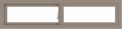 WDMA 48x12 (47.5 x 11.5 inch) Vinyl uPVC Brown Slide Window without Grids Interior