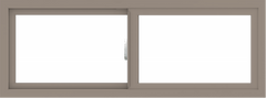 WDMA 48x18 (47.5 x 17.5 inch) Vinyl uPVC Brown Slide Window without Grids Interior