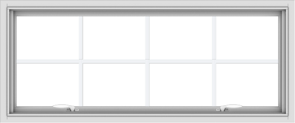 WDMA 48x20 (47.5 x 19.5 inch) White uPVC Vinyl Push out Awning Window with Colonial Grids Interior