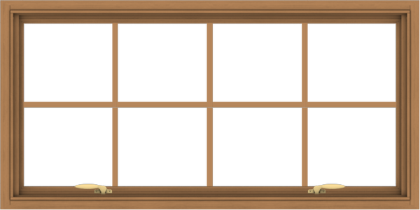 WDMA 48x24 (47.5 x 23.5 inch) Oak Wood Green Aluminum Push out Awning Window with Colonial Grids Interior