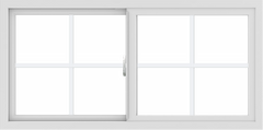 WDMA 48x24 (47.5 x 23.5 inch) Vinyl uPVC White Slide Window with Colonial Grids Exterior