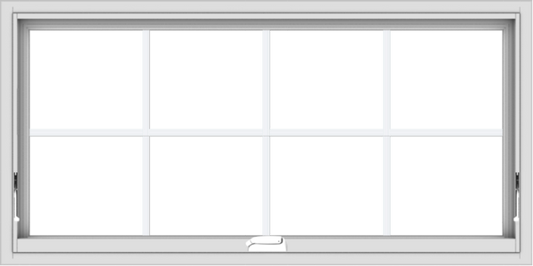 WDMA 48x24 (47.5 x 23.5 inch) White Vinyl uPVC Crank out Awning Window with Colonial Grids Interior
