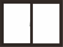 WDMA 48x36 (47.5 x 35.5 inch) Vinyl uPVC Dark Brown Slide Window without Grids Interior