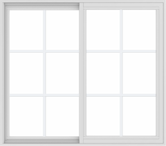 WDMA 48x42 (47.5 x 41.5 inch) Vinyl uPVC White Slide Window with Colonial Grids Exterior