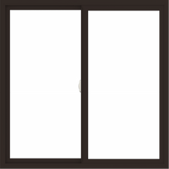 WDMA 48x48 (47.5 x 47.5 inch) Vinyl uPVC Dark Brown Slide Window without Grids Interior