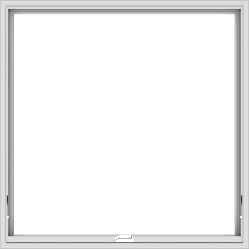 WDMA 46x46 (45 x 45 inch) White Aluminum Crank out Awning Window with ...