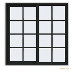 48x48 Vinyl PVC Sliding Window With Colonial Grids Grilles