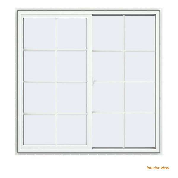 46x46 45x45 Vinyl Sliding Window White With Colonial Grids Grilles