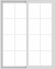 WDMA 48x60 (47.5 x 59.5 inch) Vinyl uPVC White Slide Window with Colonial Grids Exterior