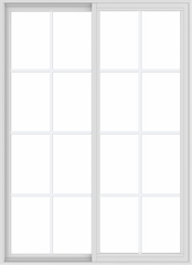 WDMA 48x66 (47.5 x 65.5 inch) Vinyl uPVC White Slide Window with Colonial Grids Exterior