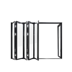China WDMA German System Narrow Frame Series Bi-fold Window and Door Black Color
