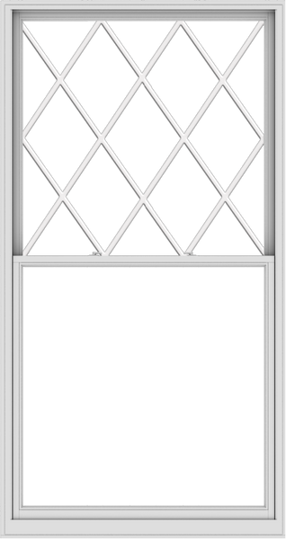 WDMA 54x102 (53.5 x 101.5 inch)  Aluminum Single Double Hung Window with Diamond Grids