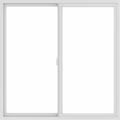WDMA 54x54 (53.5 x 53.5 inch) Vinyl uPVC White Slide Window without Grids Interior