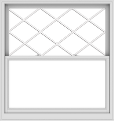 WDMA 54x57 (53.5 x 56.5 inch)  Aluminum Single Double Hung Window with Diamond Grids