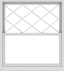 WDMA 54x60 (53.5 x 59.5 inch)  Aluminum Single Double Hung Window with Diamond Grids