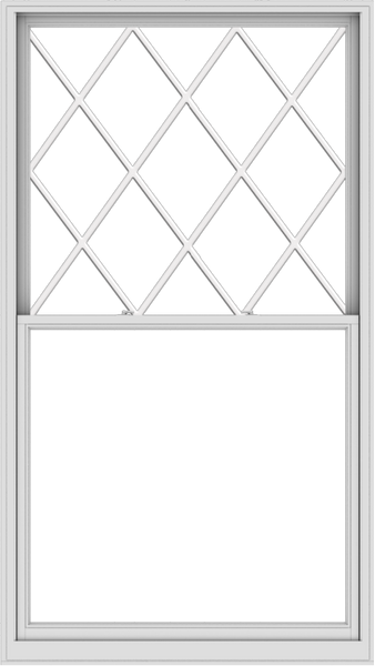 WDMA 54x96 (53.5 x 95.5 inch)  Aluminum Single Double Hung Window with Diamond Grids