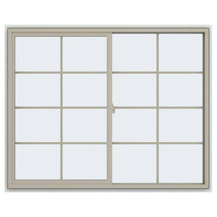 60x48 59.5x47.5 Bronze Vinyl Sliding With Colonial Grids Grilles